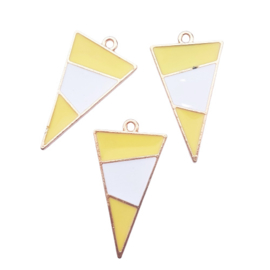 Bedel driehoek geel/wit/goud