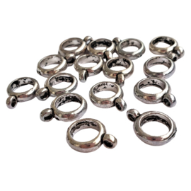 Metalen ring met oogje antiek-zilver