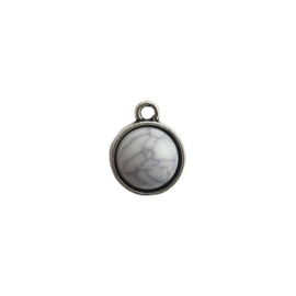 Hangertje antiek-zilver / marmer