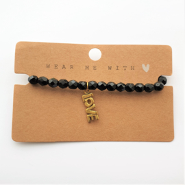 Sieraden kaartje 'wear me with love'