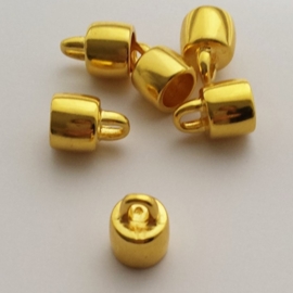 Grote metalen eindkap goudkleur - ca. 11mm