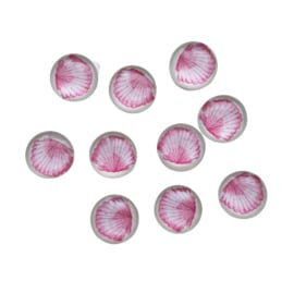 Cabochon schelp roze/lichtgrijs