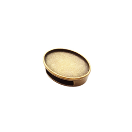 Schuifkraal voor plat leer en cabochon 13x18mm