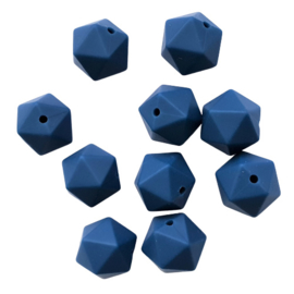 Siliconen kraal geometrisch donkerblauw