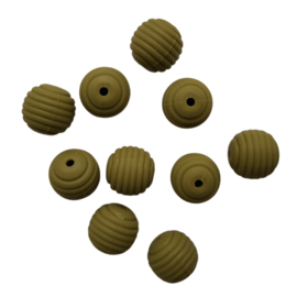 Siliconen kraal ribbel olijfgroen