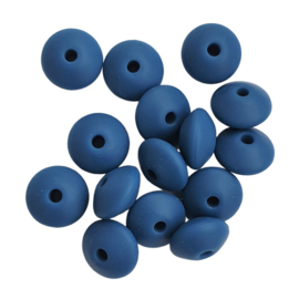 Siliconen disc donkerblauw - ca. 12x5mm
