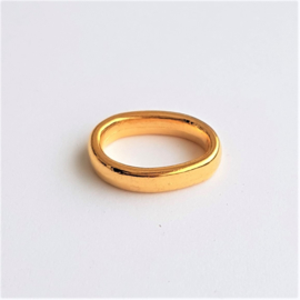 DQ Schuifkraal ring ovaal goud - ca. 10x14mm