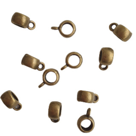 Kraal met oogje brons - binnenmaat ca. 3mm