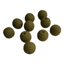 Siliconen kraal ribbel olijfgroen