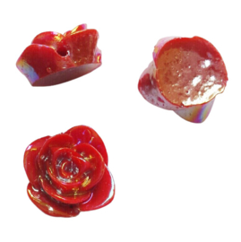 Acryl roos glans rood - ca. 15mm