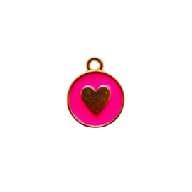 Bedel rond met hartje roze