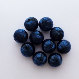 Satijnen bal blauw/zwart - ca. 19mm