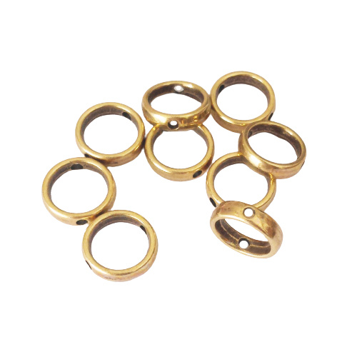 Metalen ring kraal licht brons - 12mm