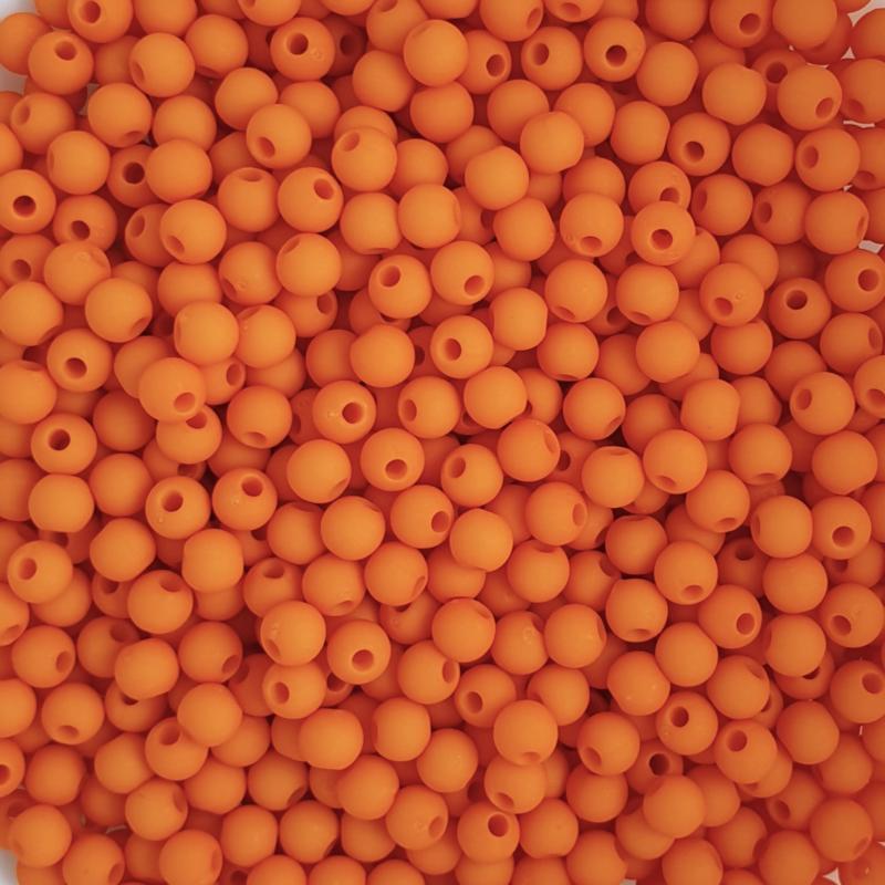 Acryl kraaltje mat oranje  - ca. 4mm