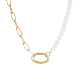 iXXXi | N04602-01 | Ketting Square Chain Pearl | GOLD