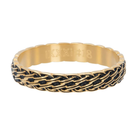 iXXXi | R05103-16 | Vulring Lucky Knot 4mm - maat 20  BLACK&GOLD