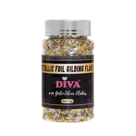 Diva | Metallic Foil Flakes Gold & Silver  5gram