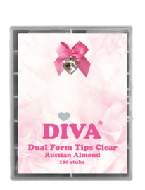 Diva | Dual Form Tips Clear - Russian Almond (120 pcs) - TIP