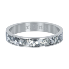 iXXXi | R04602-03 | Vulring Glitter Confetti 4mm - maat 19  ZILVER