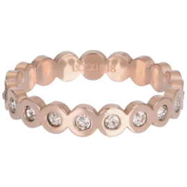 iXXXi | R05805-02 | Vulring Big Circle Stone 4mm - maat 17 - ROSÉ GOLD