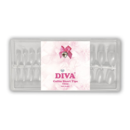 Diva | Press-On/ Show Tips Coffin Short Clear in een box 240 Pcs