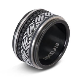 iXXXi | R02306-04 | Vulring Line Black 2mm - maat 18 - ZILVER