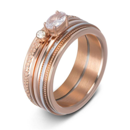 iXXXi | R02809-13 | Double Gear 2mm - maat 17 - ROSÉ GOLD
