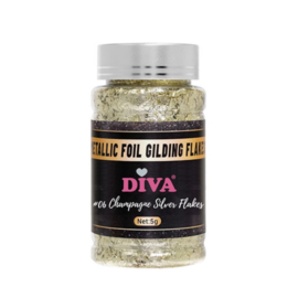 Diva | Metallic Foil Flakes Champagne Silver Flakes 5gram