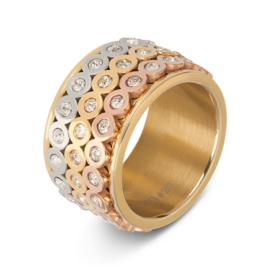 iXXXi | R05805-01 | Vulring Big Circle Stone 4mm - maat 20 - GOLD