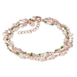 iXXXi | b00335-02 | Bracelets Ghana (green) - ROSÉ GOLD