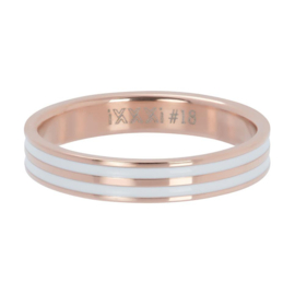 iXXXi | R05301-02 | Vulring Double Line White 4mm - maat 17 - ROSÉ GOLD