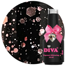 Diva | (T19) Glittering Topcoat (no wipe) - ROSÉ