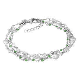 iXXXi | B00335-03 | Bracelets Ghana (green) - SILVER