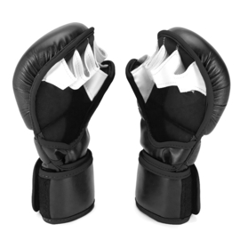 Sanabul Essential 7 oz MMA Hybride Sparringhandschoenen - zwart/zilver