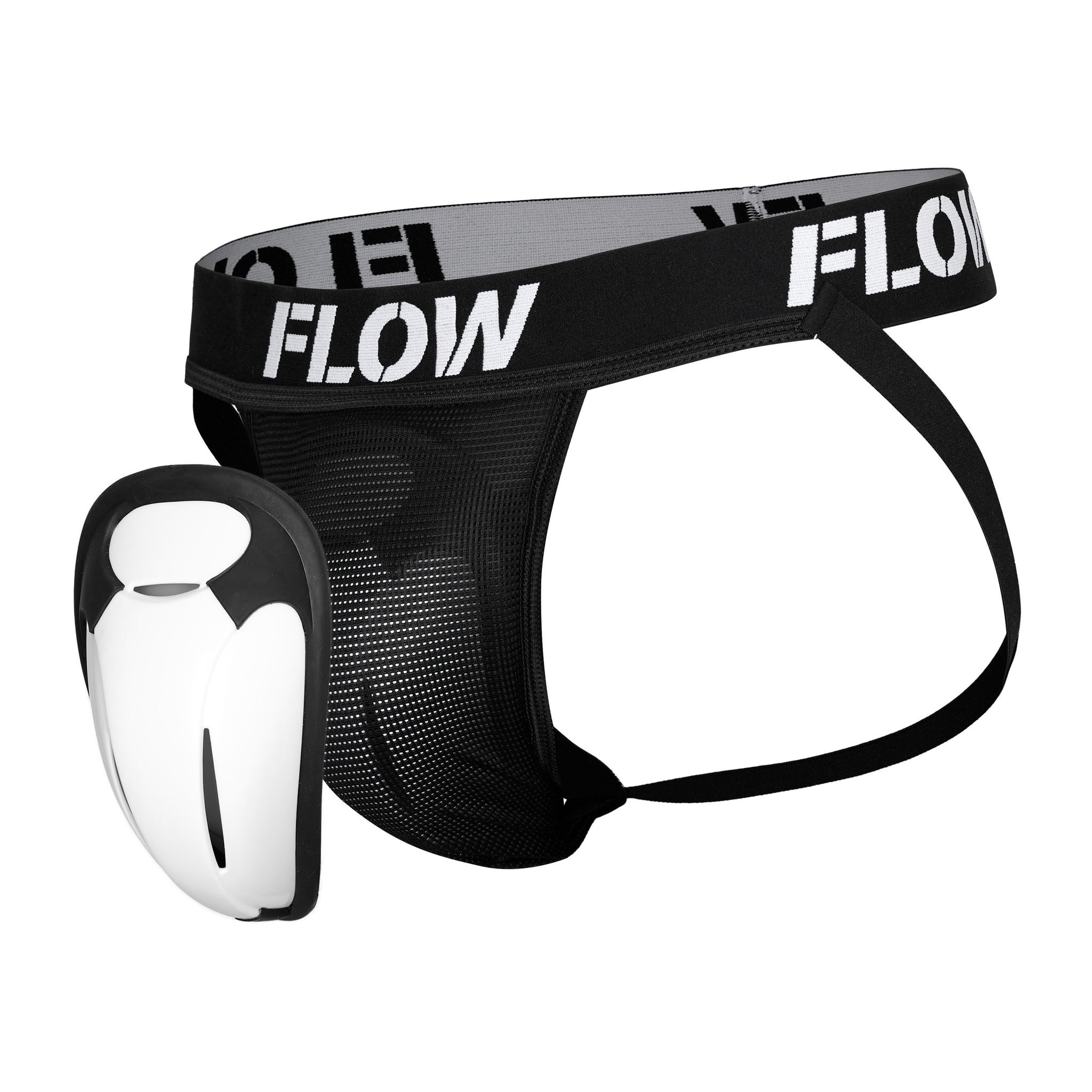 Flow Fightgear Elastische Jockstrap met Athletic Cup - zwart - Heren