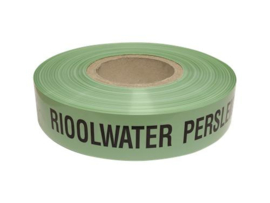 Waarschuwing lint groen Rioolwater persleiding