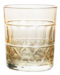 Whiskyglas  PASTEL JULIA  -  light yellow - cross  - van 2 glazen
