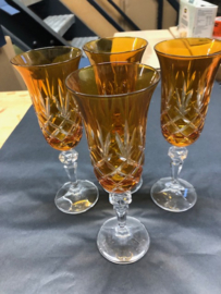 LAATSTE champagneglazen -  amber  - set van twee
