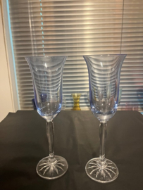 LAATSTE  champagneglazen - light blue  -   set van 2