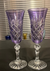 LAATSTE champagneglazen - EWA -  violet - set van twee