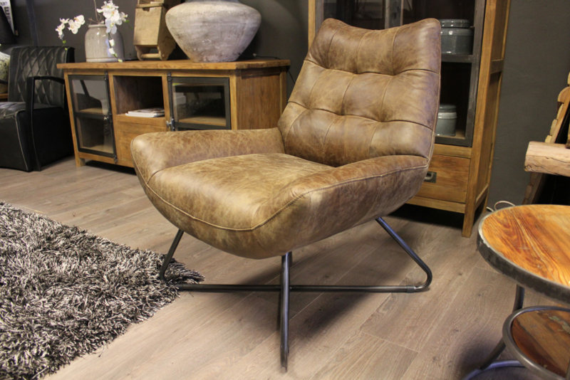 Wonderbaar Fauteuil Pedro Bruin vintage leer | Fauteuils | Het Snuffelpaleis FE-29