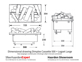 Dimplex Optimyst Cassette 500 haard met Logset Large