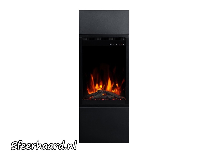 Aflamo Milos 40 zwart schouw + elektrische haard 3D Insert 40x60cm