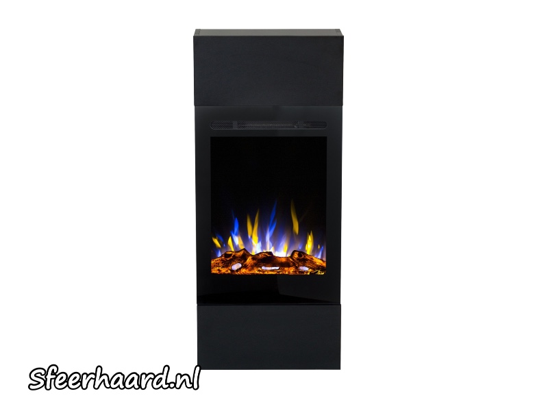Aflamo Straight zwart schouw + elektrische haard Majestic 32