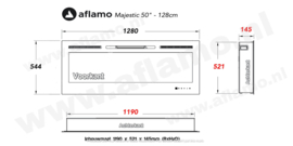 Aflamo Majestic 50 - Elektrische inbouw sfeerhaard 128cm