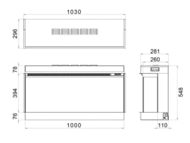 Trimline Fires vision Solus 100-E Front