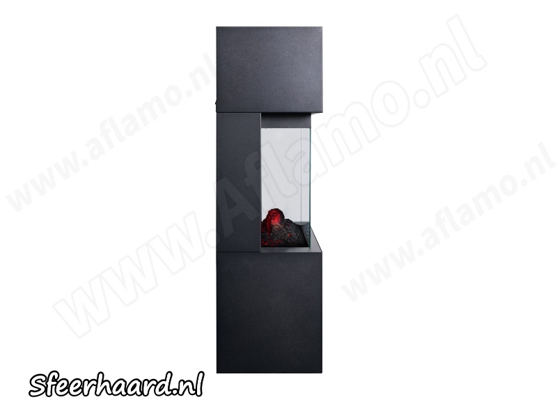 Aflamo Texel zwart schouw + elektrische haard Tower 46 3D