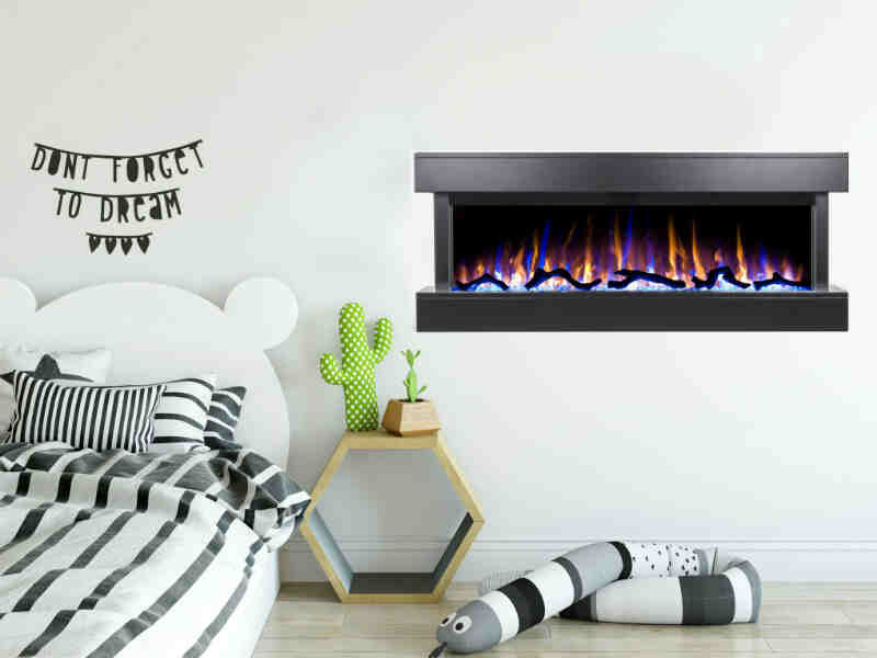 Aflamo Modena zwart - Wand schouw elektrische haard