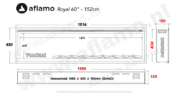 Aflamo Royal Paris 60 - elektrische haard 151cm