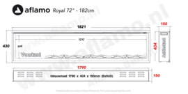 Aflamo Royal Paris 72 - elektrische haard 182cm
